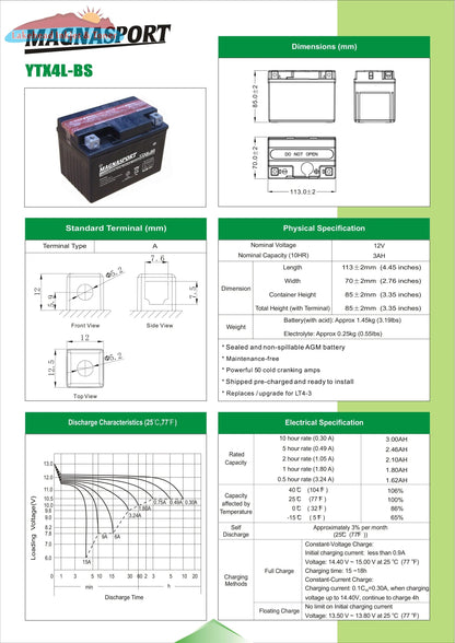 Magnasport YTX4L-BS Lakehead Inkjet & Toner
